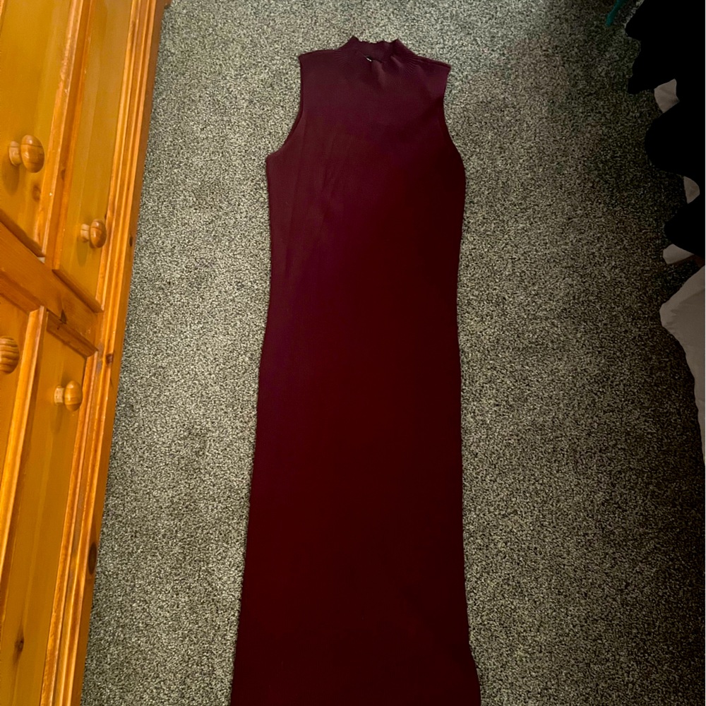 Mock Neck Midi Sweater Dress